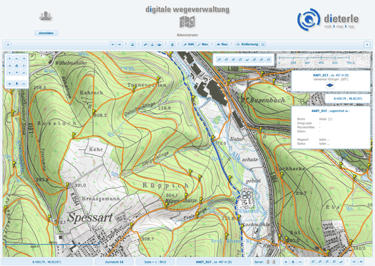 Digitale Wegeverwaltung, Full-Size Modus