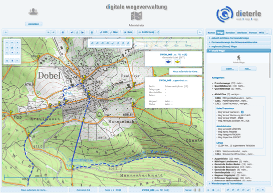 Digitale Wegeverwaltung, Wegekategorien