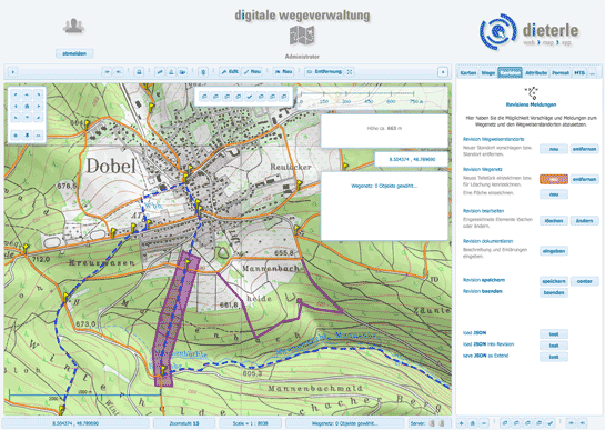 Digitale Wegeverwaltung, Revision erstellen und bearbeiten