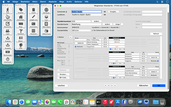 Digitale Wegeverwaltung, Eingabemaske Standort