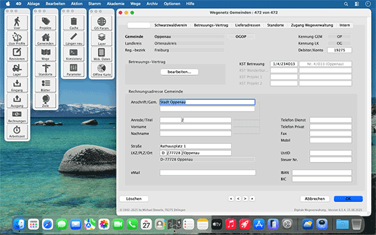 Digitale Wegeverwaltung, Eingabemaske Gemeinde
